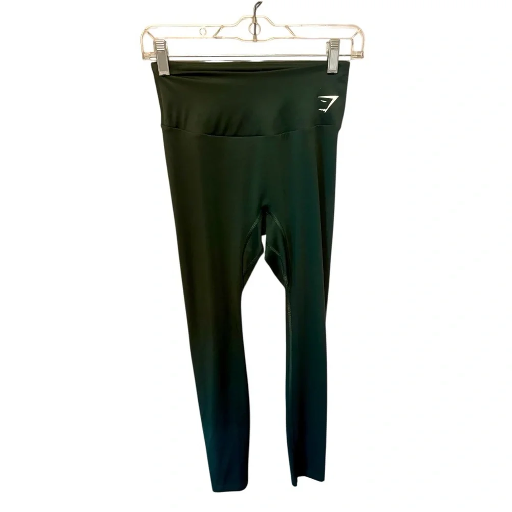 GYMSHARK Green Training Leggings High Rise - Picture 4 of 8